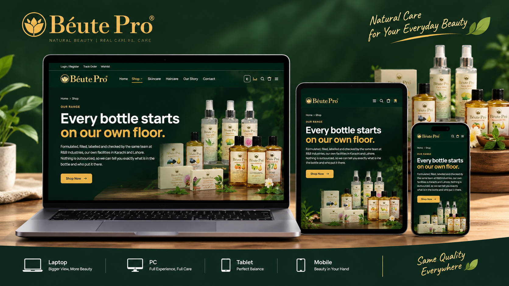 Béute Pro - Natural Skincare & Haircare E-Commerce Store